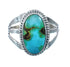 Native American Turquoise Sterling Silver Navajo Ring Size 8-1/2 AX128666