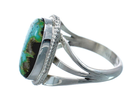 Native American Turquoise Sterling Silver Navajo Ring Size 7-3/4 AX128668