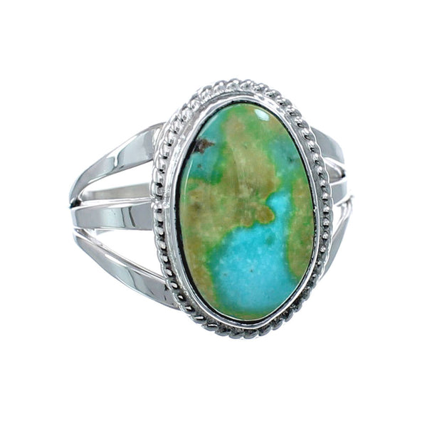 Native American Turquoise Sterling Silver Navajo Ring Size 7-3/4 AX128670