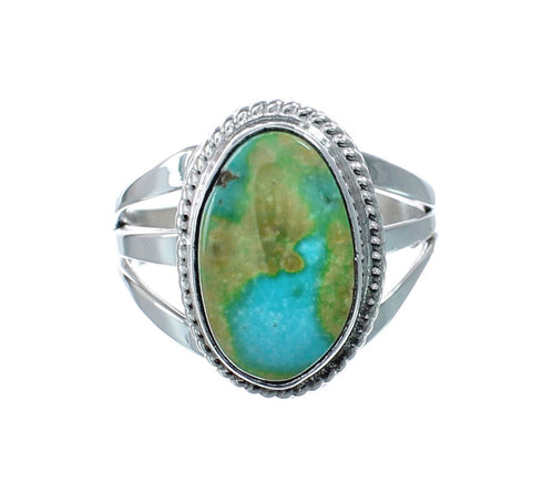 Native American Turquoise Sterling Silver Navajo Ring Size 7-3/4 AX128670