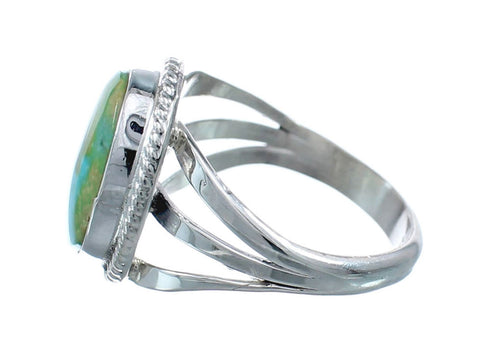 Native American Turquoise Sterling Silver Navajo Ring Size 7-3/4 AX128670