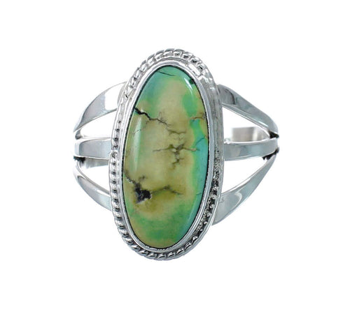 Native American Turquoise Sterling Silver Navajo Ring Size 8-1/4 AX128673