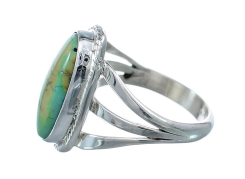 Native American Turquoise Sterling Silver Navajo Ring Size 8-1/4 AX128673