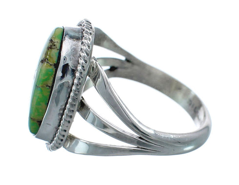 Native American Turquoise Sterling Silver Navajo Ring Size 7-3/4 AX128674