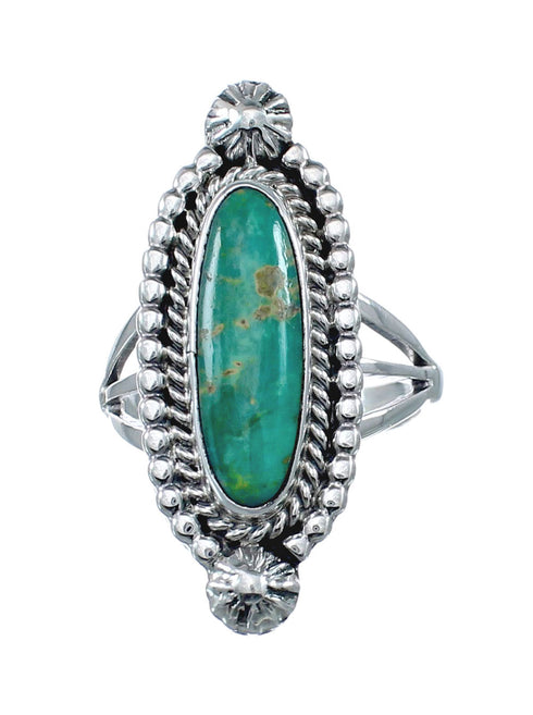 Turquoise Navajo Authentic Sterling Silver Ring Size 7 AX128499