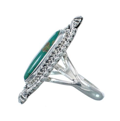 Turquoise Navajo Authentic Sterling Silver Ring Size 7 AX128499