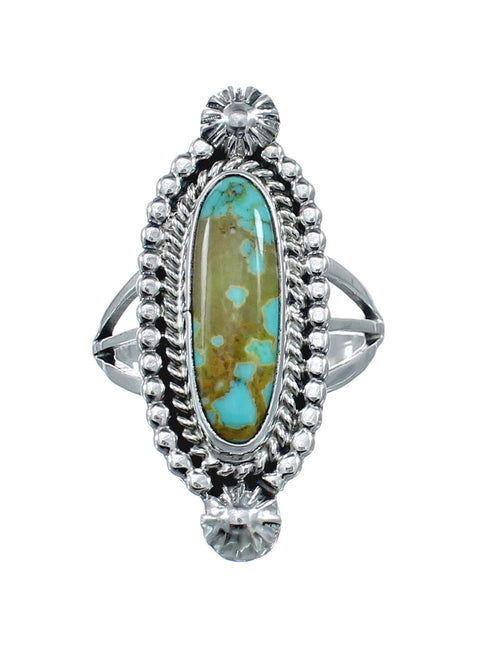 Turquoise Navajo Authentic Sterling Silver Ring Size 6-3/4 AX128501