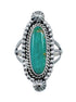 Turquoise Navajo Authentic Sterling Silver Ring Size 5-3/4 AX128503