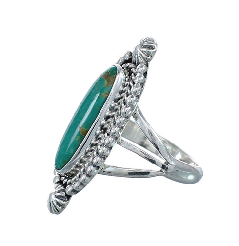 Turquoise Navajo Authentic Sterling Silver Ring Size 5-3/4 AX128503