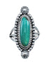 Turquoise Navajo Authentic Sterling Silver Ring Size 6 AX128504