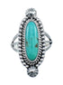 Turquoise Navajo Authentic Sterling Silver Ring Size 6-3/4 AX128505