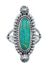 Turquoise Navajo Authentic Sterling Silver Ring Size 7-3/4 AX128506