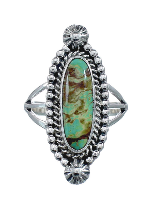 Turquoise Navajo Authentic Sterling Silver Ring Size 8-3/4 AX128507