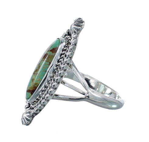 Turquoise Navajo Authentic Sterling Silver Ring Size 8-3/4 AX128507