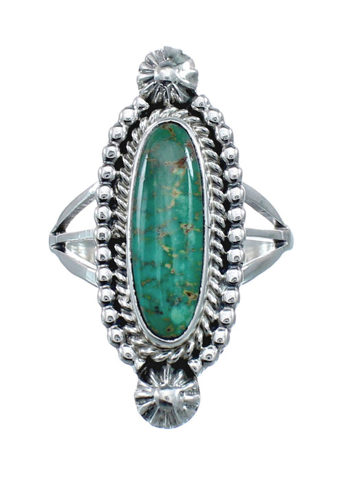 Turquoise Navajo Authentic Sterling Silver Ring Size 8-3/4 AX128511