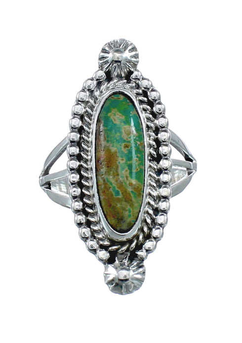 Turquoise Navajo Authentic Sterling Silver Ring Size 6-3/4 AX128512