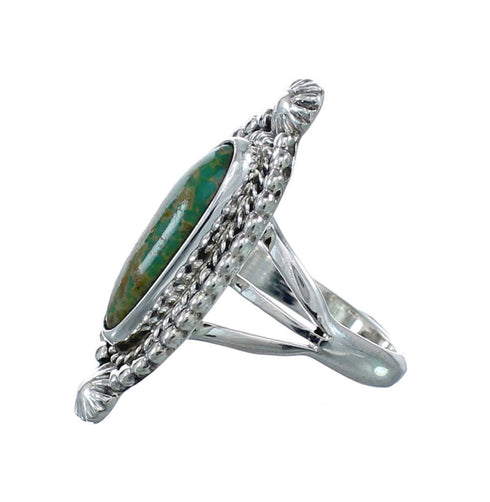 Turquoise Navajo Authentic Sterling Silver Ring Size 6-3/4 AX128512
