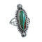 Turquoise Navajo Authentic Sterling Silver Ring Size 7-3/4 AX128513