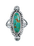 Turquoise Navajo Authentic Sterling Silver Ring Size 7-3/4 AX128514