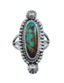 Turquoise Navajo Authentic Sterling Silver Ring Size 6 AX128516