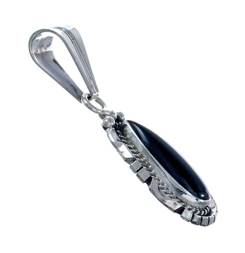 Native American Navajo Onyx Sterling Silver Pendant AX128855