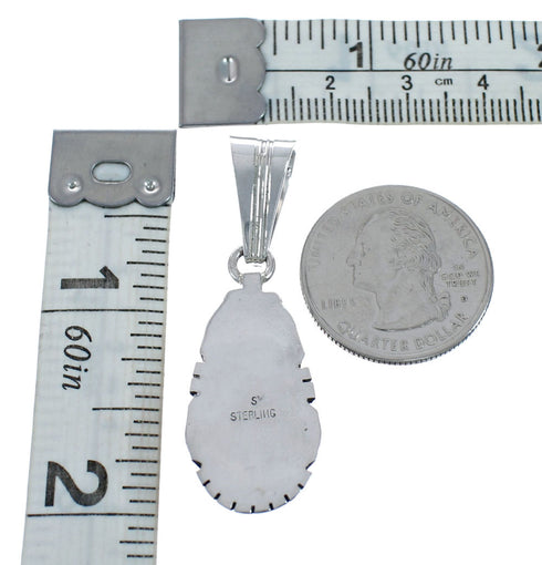 Native American Navajo Onyx Sterling Silver Pendant AX128855