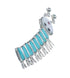 American Indian Zuni Multicolor Genuine Sterling Silver Caterpillar Pin AX128739