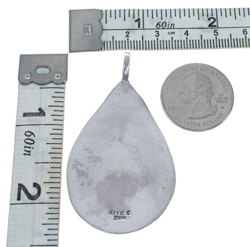 Sterling Silver Turquoise Zuni Snake Effie Calavaza Pendant AX128756