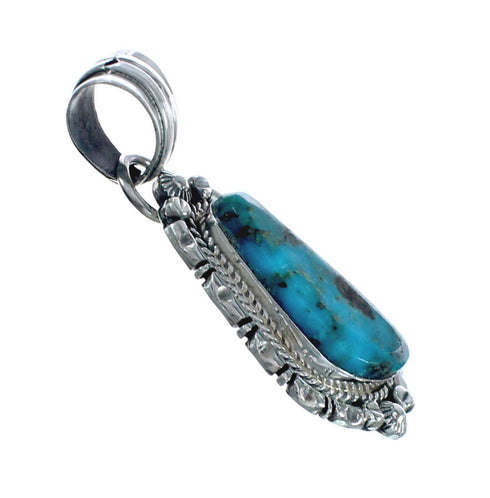 Turquoise Authentic Sterling Silver Navajo Pendant AX128772