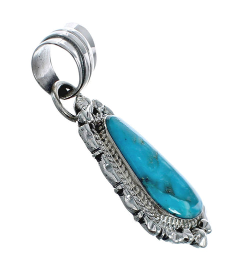 Turquoise Authentic Sterling Silver Navajo Pendant AX128778