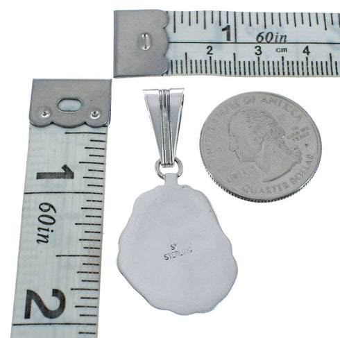 Turquoise Authentic Sterling Silver Navajo Pendant AX128900