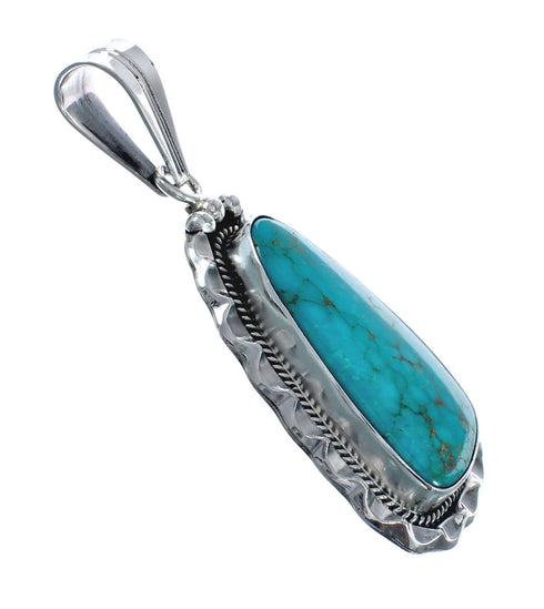 Genuine Sterling Silver Turquoise Navajo Pendant AX128851