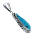 Native American Turquoise Tear Drop Genuine Sterling Silver Pendant AX128878