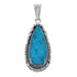 Native American Turquoise Tear Drop Genuine Sterling Silver Pendant AX128881