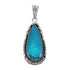 Native American Turquoise Tear Drop Genuine Sterling Silver Pendant AX128882
