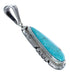Native American Turquoise Tear Drop Genuine Sterling Silver Pendant AX128883
