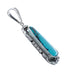Native American Turquoise Tear Drop Genuine Sterling Silver Pendant AX128886