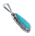 Native American Turquoise Tear Drop Genuine Sterling Silver Pendant AX128888