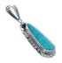 Native American Turquoise Tear Drop Genuine Sterling Silver Pendant AX128889