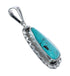 Native American Turquoise Tear Drop Genuine Sterling Silver Pendant AX128892