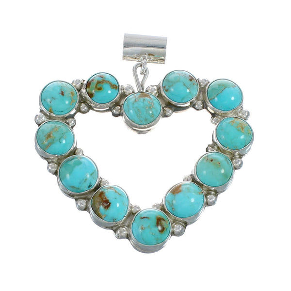 Native American Turquoise And Mother of Pearl Reversible Heart Pendant AX128815