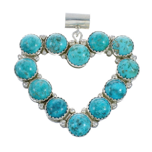 Native American Turquoise And Mother of Pearl Reversible Heart Pendant AX128819