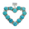 Native American Turquoise And Mother of Pearl Reversible Heart Pendant AX128819