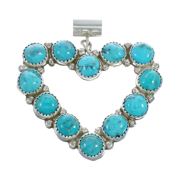 Native American Turquoise And Mother of Pearl Reversible Heart Pendant AX128823