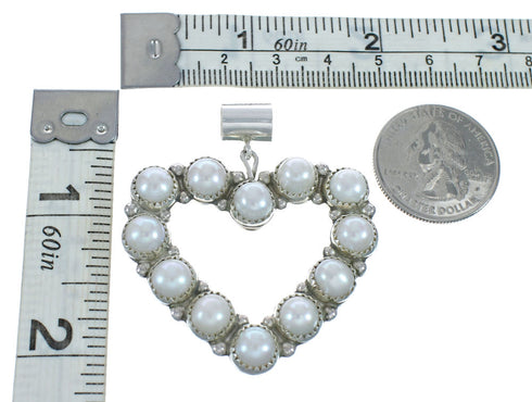 Native American Turquoise And Mother of Pearl Reversible Heart Pendant AX128823