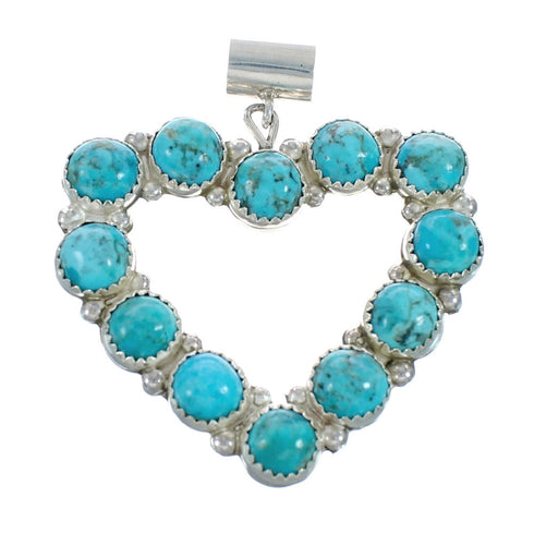 Native American Turquoise And Mother of Pearl Reversible Heart Pendant AX128825