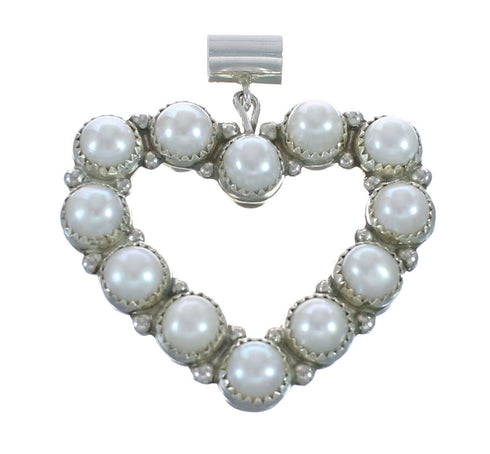 Native American Turquoise And Mother of Pearl Reversible Heart Pendant AX128825