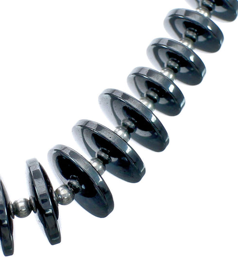Hematite Genuine Sterling Silver Southwest Bead Necklace JX128473