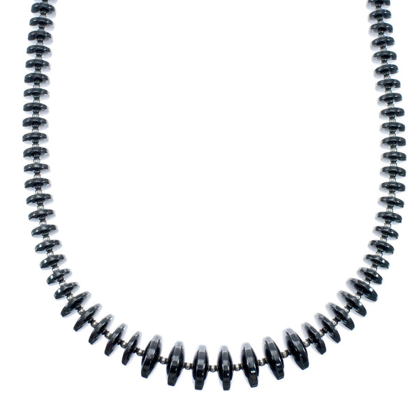 Hematite Genuine Sterling Silver Southwest Bead Necklace JX128477