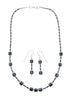 Genuine Sterling Silver Southwest Hematite Bead Necklace Set JX128500